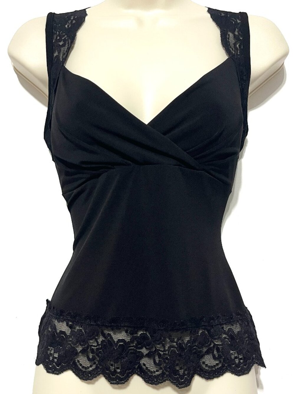 Womens Babydoll Top S Lace Trim Whimsigoth Y2K Vamp Dark Coquette Witchy 90s